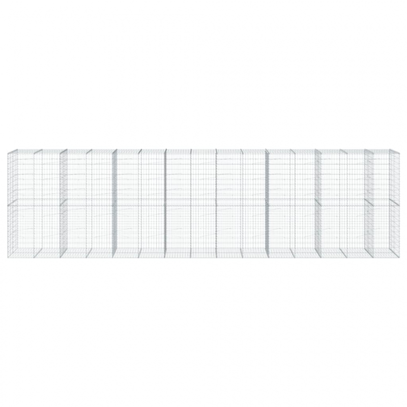 Gabione mit Deckel 750x100x200 cm Verzinktes Eisen