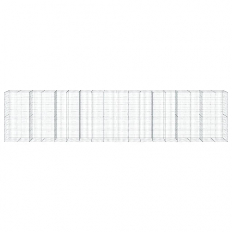 Gabione mit Deckel 900x100x200 cm Verzinktes Eisen