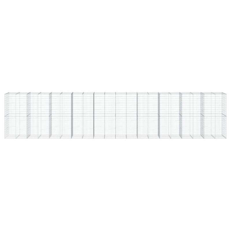 Gabione mit Deckel 1000x100x200 cm Verzinktes Eisen