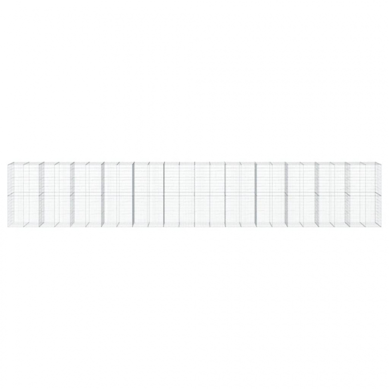 Gabione mit Deckel 1200x100x200 cm Verzinktes Eisen