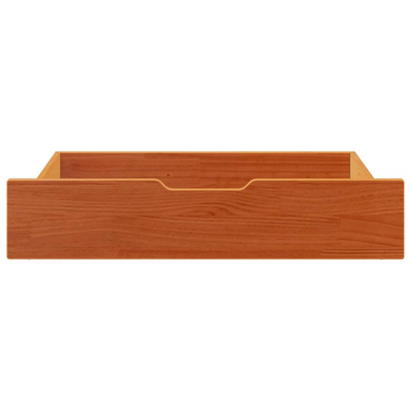 Bettschubladen 2 Stk. Wachsbraun 85x55x17 cm Massivholz Kiefer