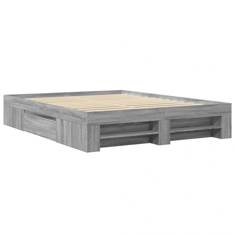 Bettgestell Grau Sonoma 150x200 cm Holzwerkstoff