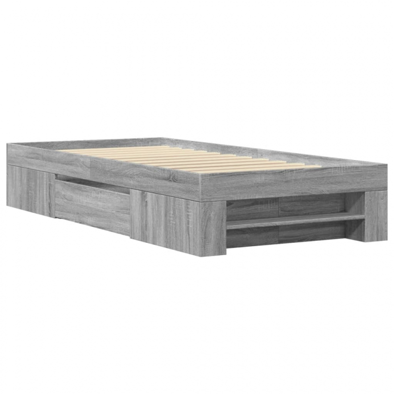 Bettgestell Grau Sonoma 90x190 cm Holzwerkstoff