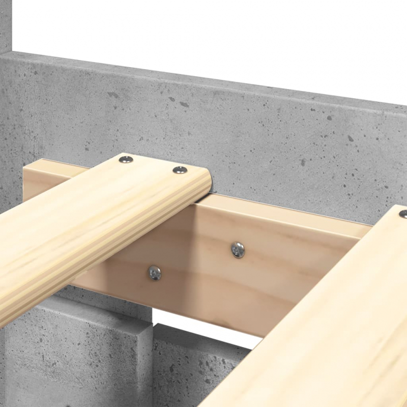 Bettgestell mit Kopfteil Betongrau 180x200 cm Holzwerkstoff