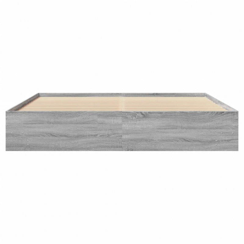 Bettgestell Grau Sonoma 200x200 cm Holzwerkstoff