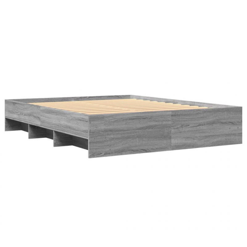 Bettgestell Grau Sonoma 150x200 cm Holzwerkstoff