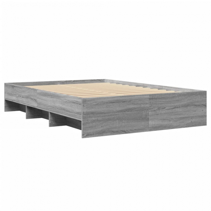 Bettgestell Grau Sonoma 135x190 cm Holzwerkstoff