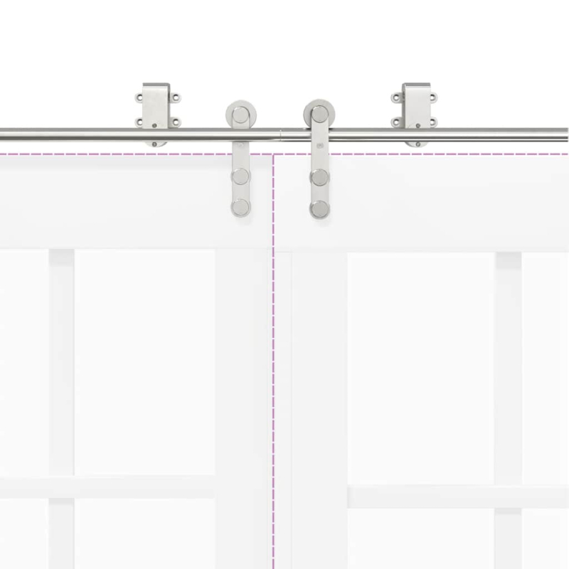 Schiebetür-Beschlagsatz 366 cm Edelstahl Silbern