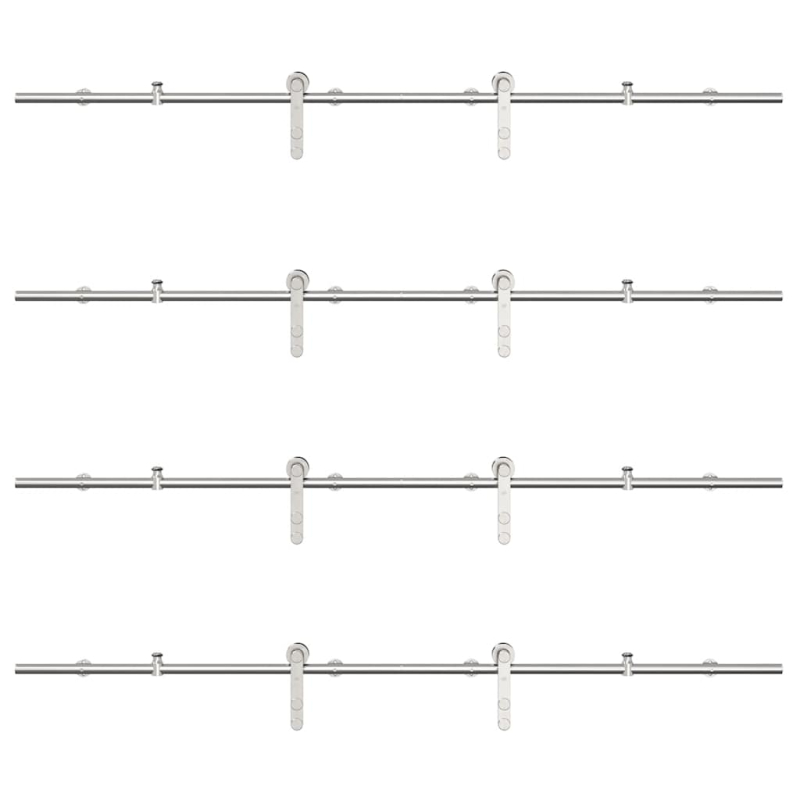 Schiebetür-Beschlagsatz 400 cm Edelstahl Silbern