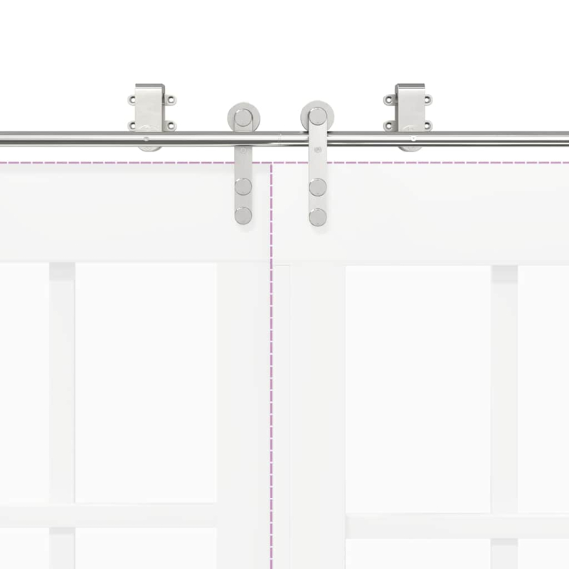 Schiebetür-Beschlagsatz 400 cm Edelstahl Silbern