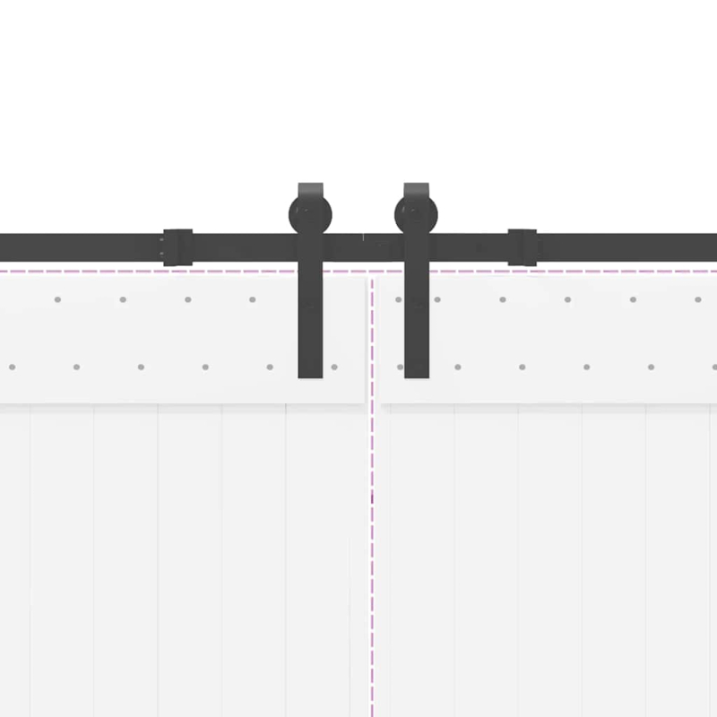 Schiebetürbeschlag-Set 305 cm Stahl Schwarz