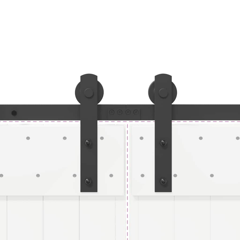 Schiebetürbeschlag-Set 400 cm Stahl Schwarz