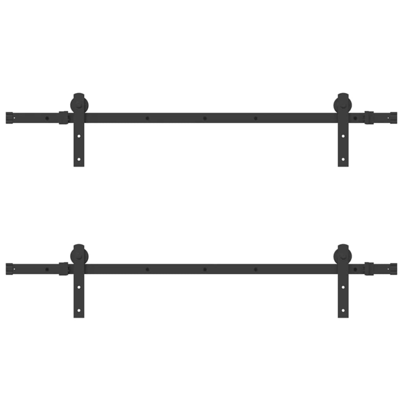 Schiebetürbeschlag-Set 305 cm Stahl Schwarz