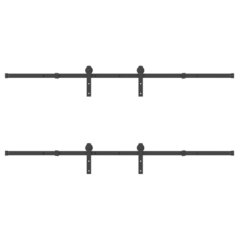 Schiebetürbeschlag-Set 427 cm Stahl Schwarz