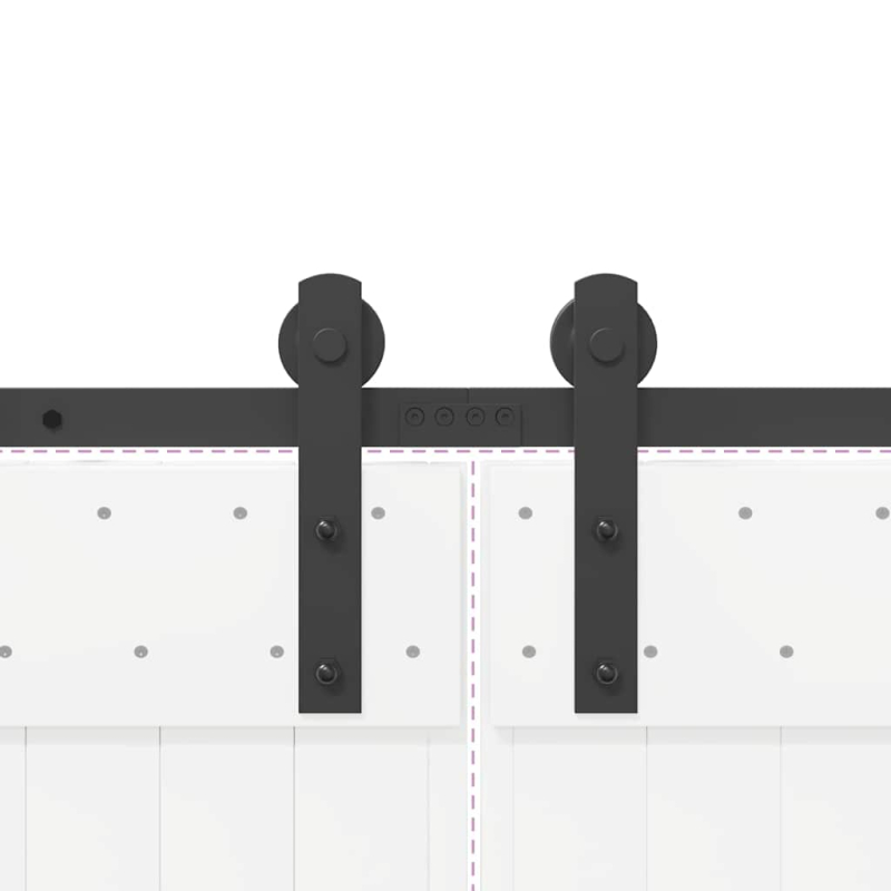 Schiebetürbeschlag-Set 427 cm Stahl Schwarz