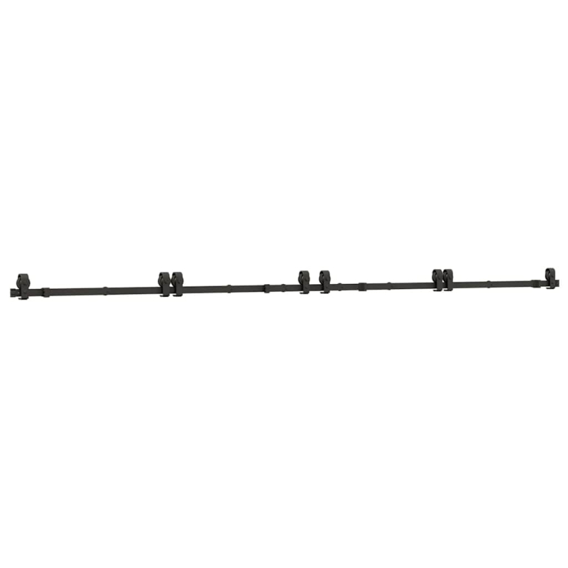 Schiebetürbeschlag-Set 366 cm Stahl Schwarz