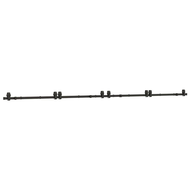 Schiebetürbeschlag-Set 400 cm Stahl Schwarz