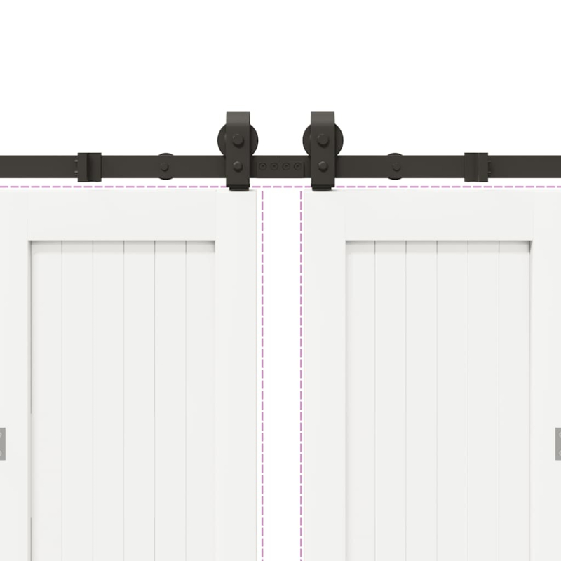 Schiebetürbeschlag-Set 400 cm Stahl Schwarz