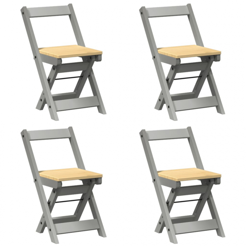 5-tlg. Butterfly-Esstisch-Set Corona Grau Kiefernholz