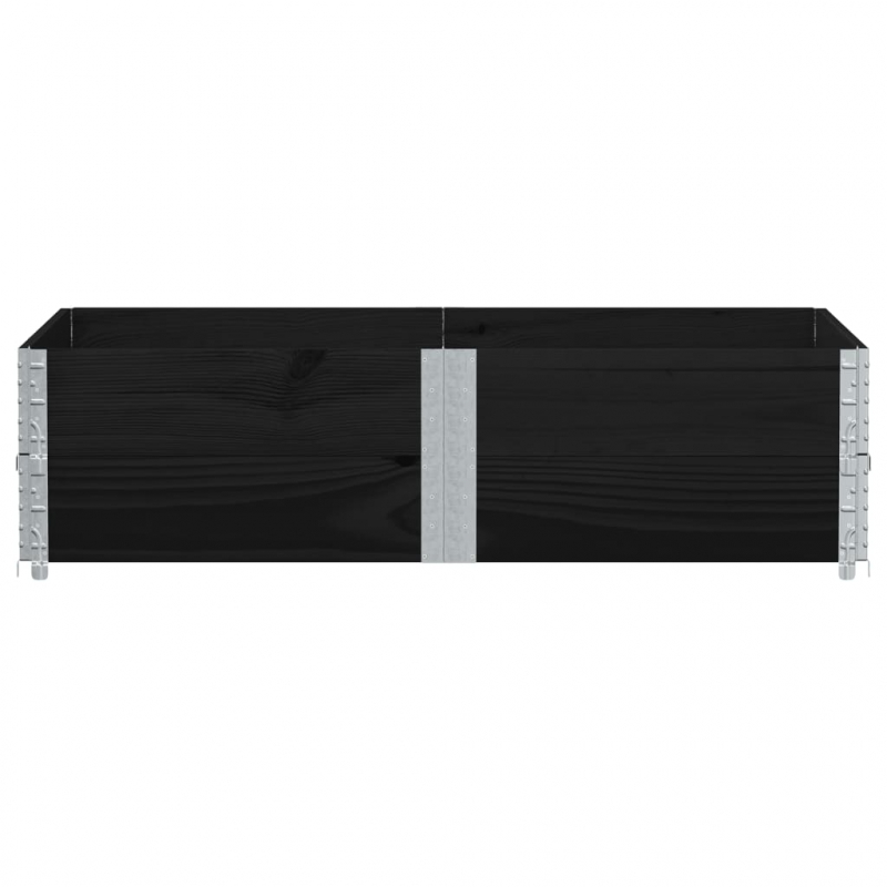 Paletten-Aufsatzrahmen 2 Stk. Schwarz 150x100 Massivholz Kiefer