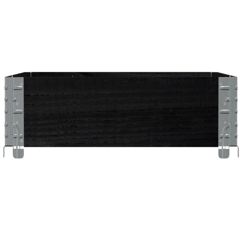 Pflanzkasten Schwarz 80x60 cm Massivholz Kiefer