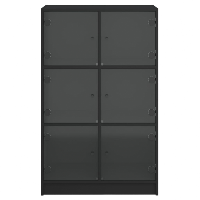 Highboard mit Türen Schwarz 68x37x109 cm Holzwerkstoff