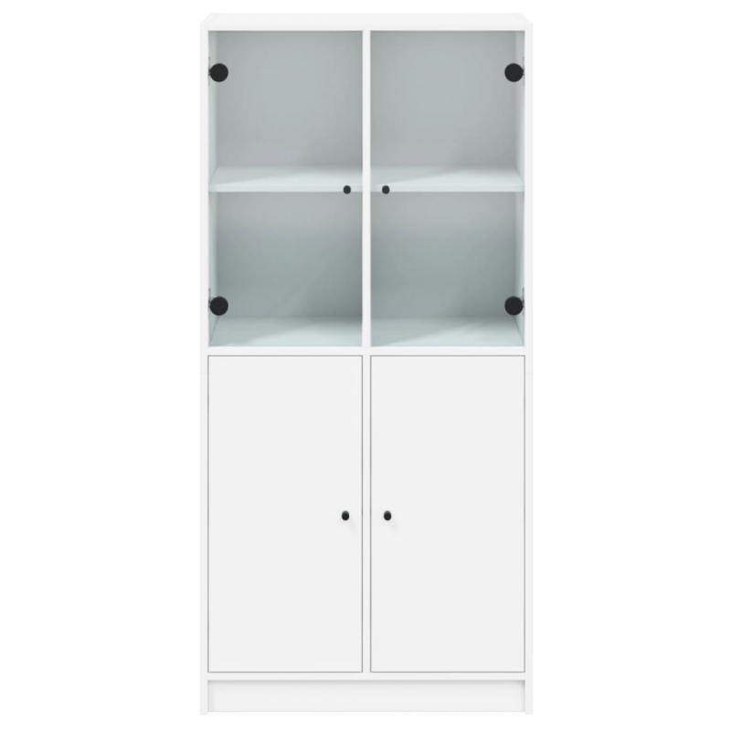 Highboard mit Türen Weiß 68x37x142 cm Holzwerkstoff