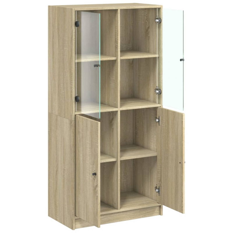 Highboard mit Türen Sonoma-Eiche 68x37x142 cm Holzwerkstoff
