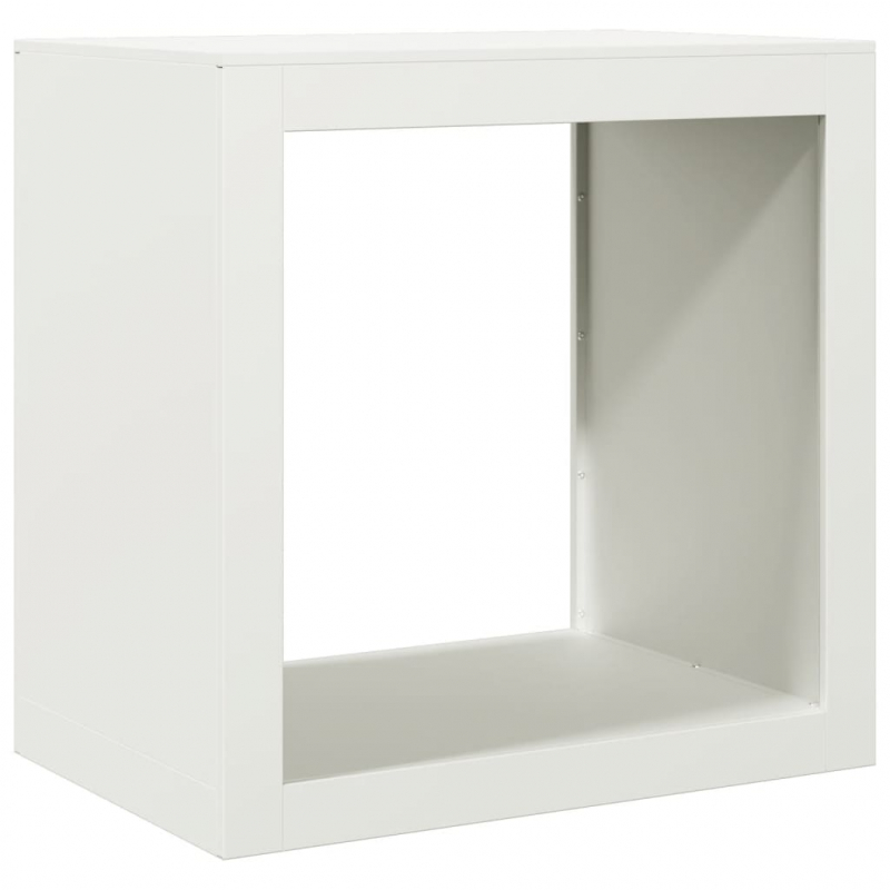 Brennholzregal Weiß 60x40x60 cm Stahl