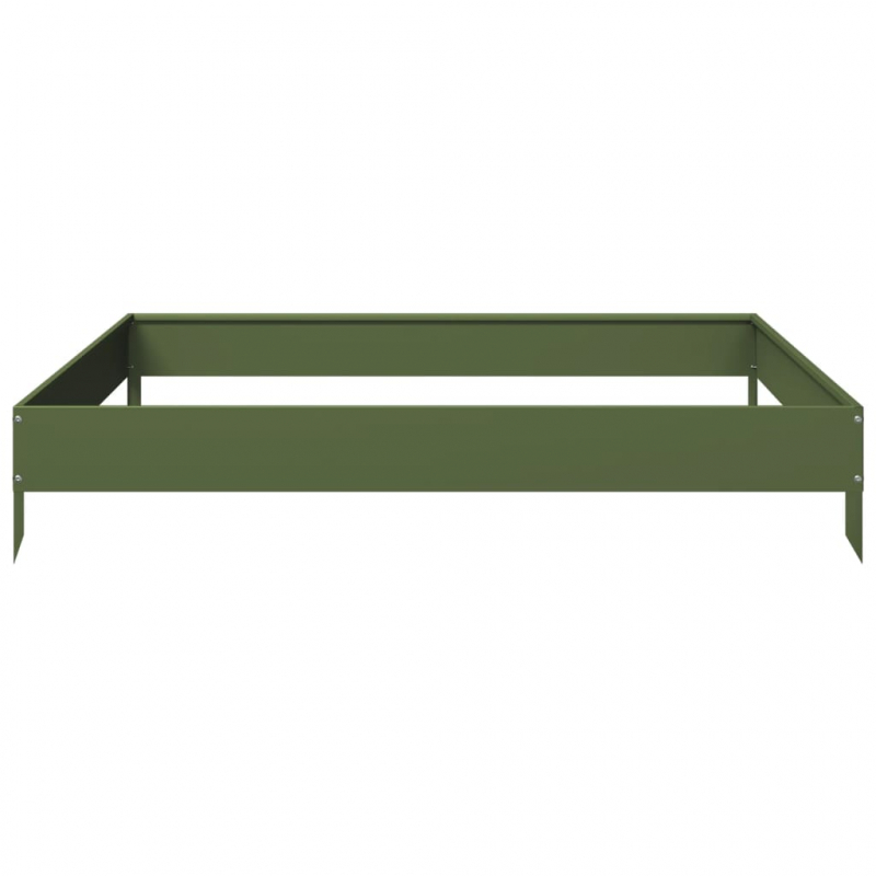 Hochbeet Olivgrün 100x100x18,5 cm Stahl