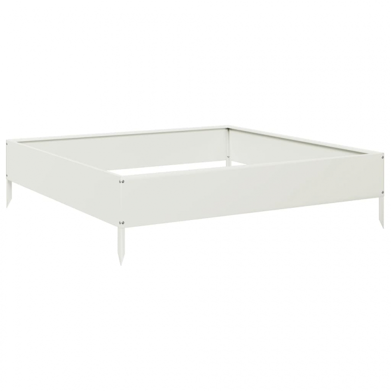 Hochbeet Weiß 100x100x26 cm Stahl