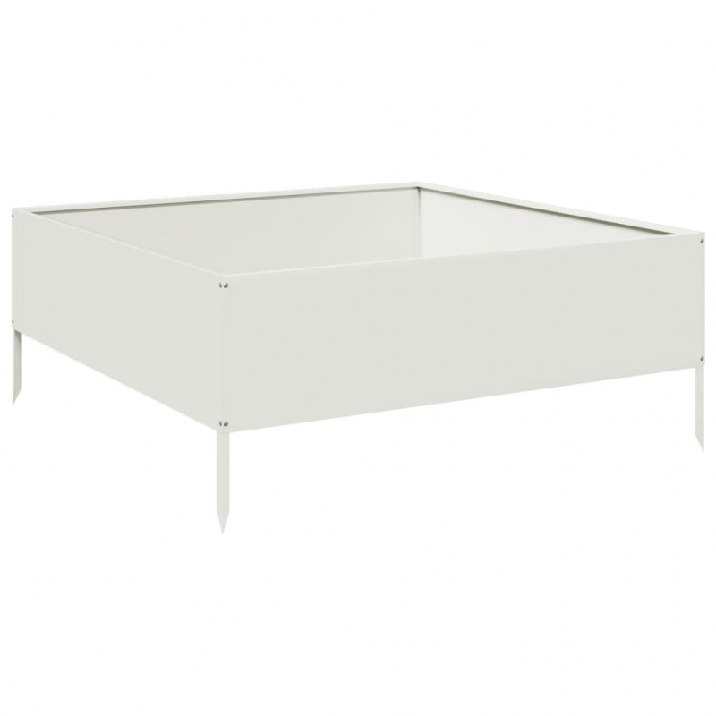 Hochbeet Weiß 100x100x25 cm Stahl