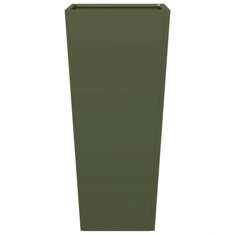 Pflanzkübel 2 Stk. Olivgrün 35x35x75 cm Stahl