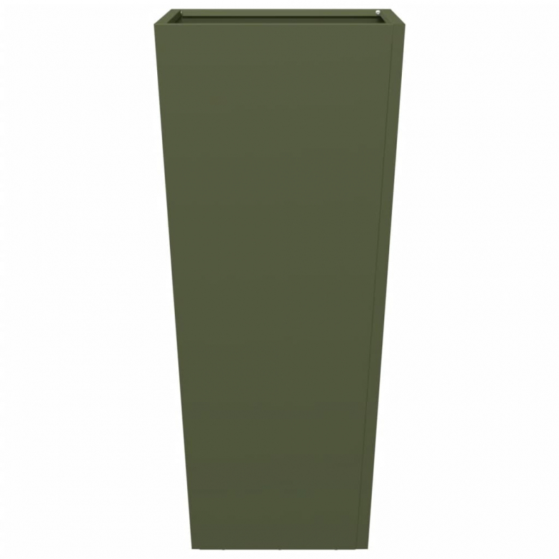 Pflanzkübel 2 Stk. Olivgrün 35x35x75 cm Stahl