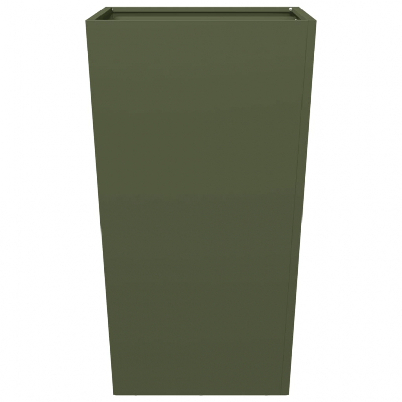 Pflanzkübel Olivgrün 45x45x75 cm Stahl