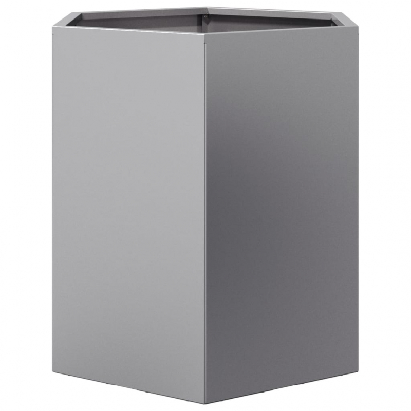 Garten-Pflanzgefäße 2Stk.Sechseckig 46x40x45cm Verzinkter Stahl