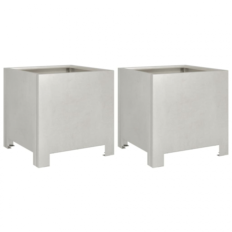 Pflanzkübel 2 Stk. 30x30x30 cm Edelstahl