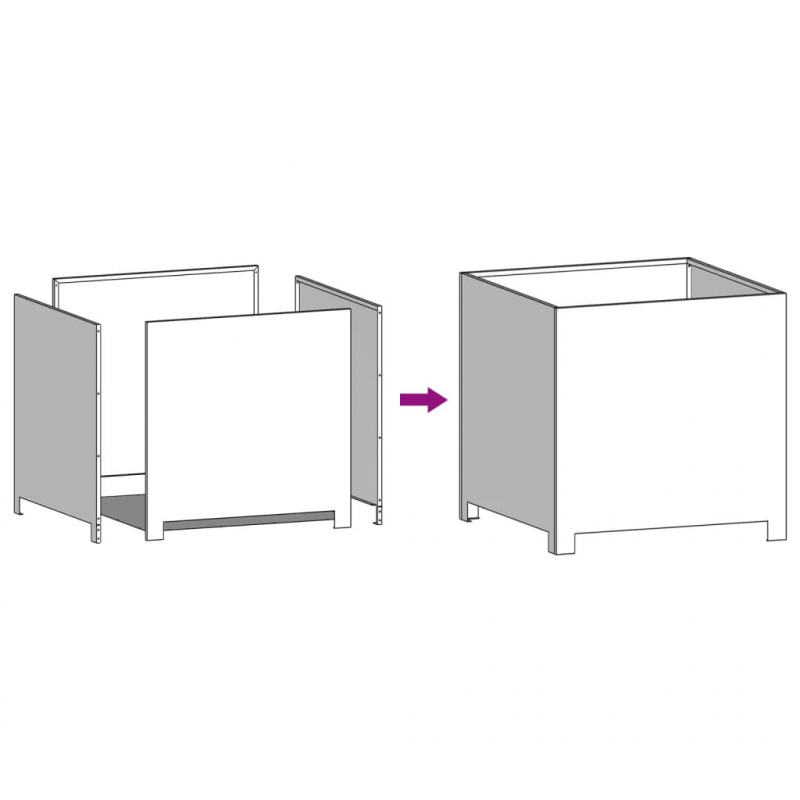 Pflanzkübel 50x50x50 cm Verzinkter Stahl