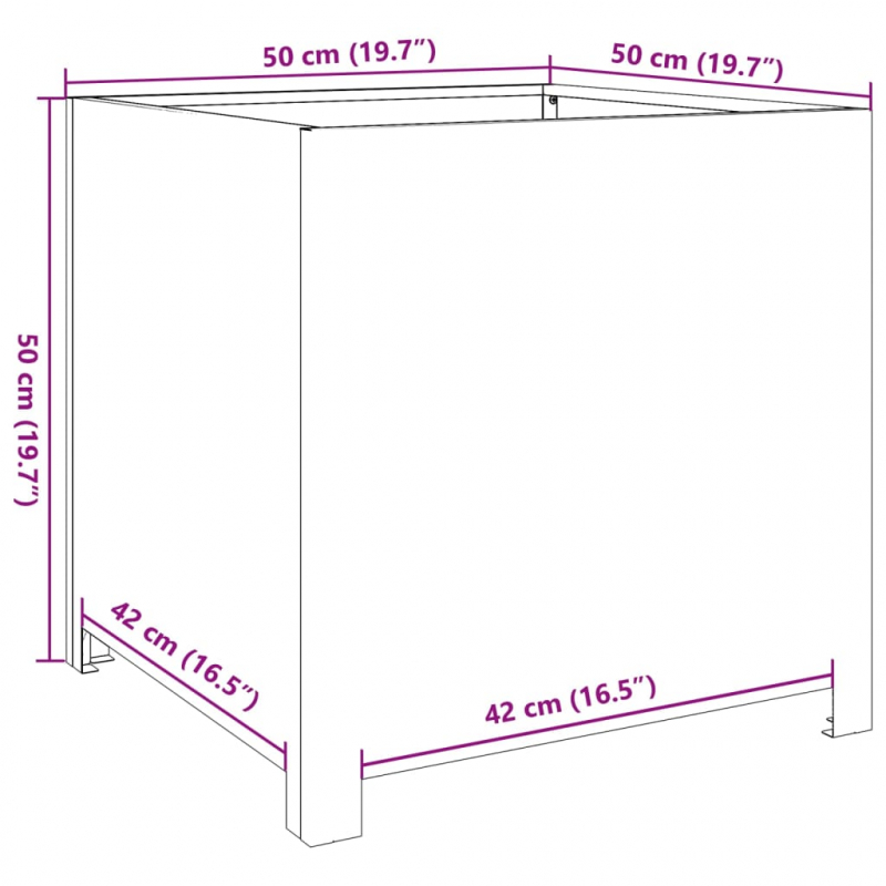 Pflanzkübel 50x50x50 cm Verzinkter Stahl