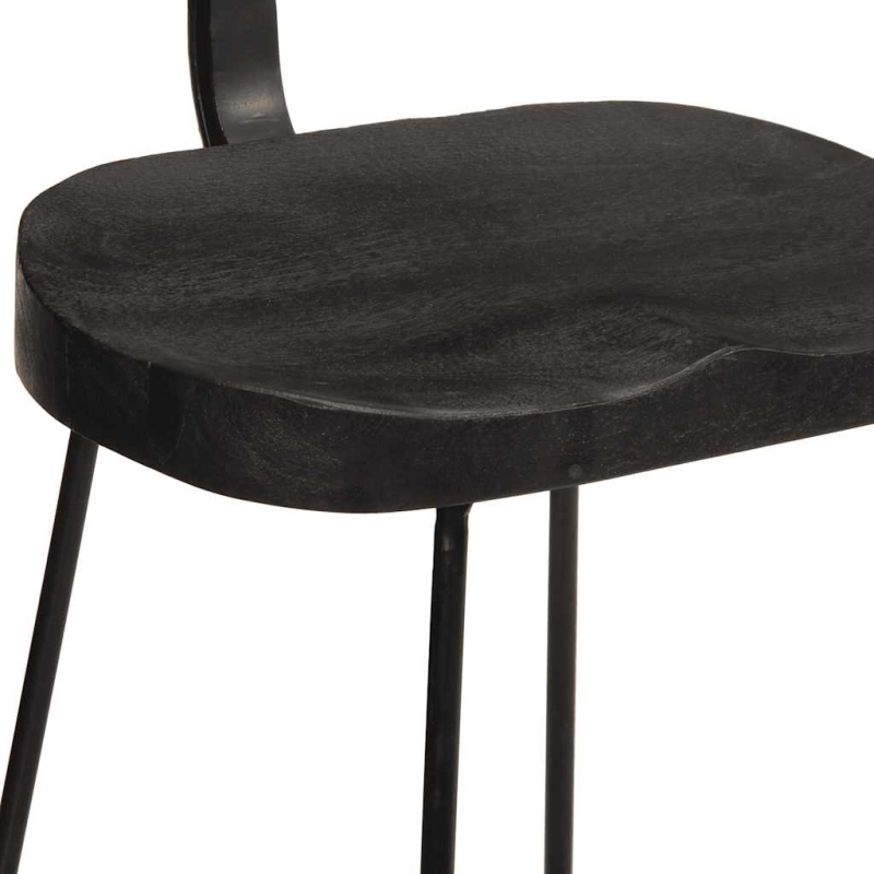 Barhocker 2 Stk. Schwarz 49x43x88 cm Mango Massivholz