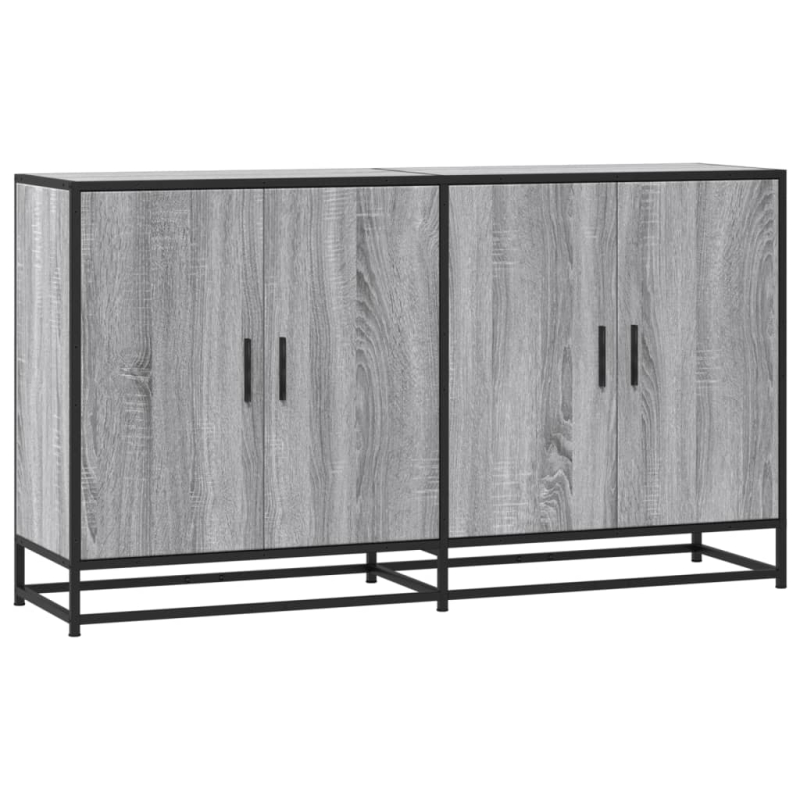 Sideboard Grau Sonoma 134x35x76 cm Holzwerkstoff