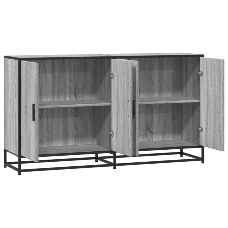Sideboard Grau Sonoma 134x35x76 cm Holzwerkstoff
