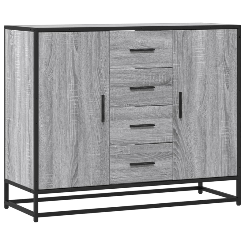 Sideboard Grau Sonoma 92x35x76 cm Holzwerkstoff