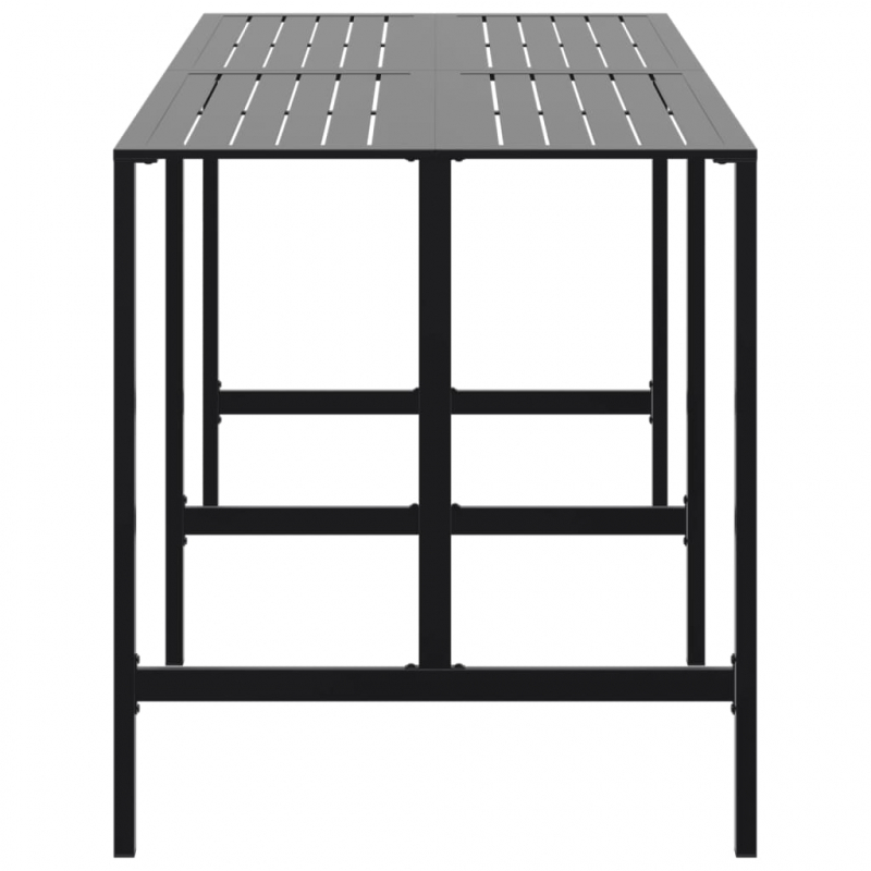 Bartisch Schwarz 200x100x110 cm Pulverbeschichteter Stahl