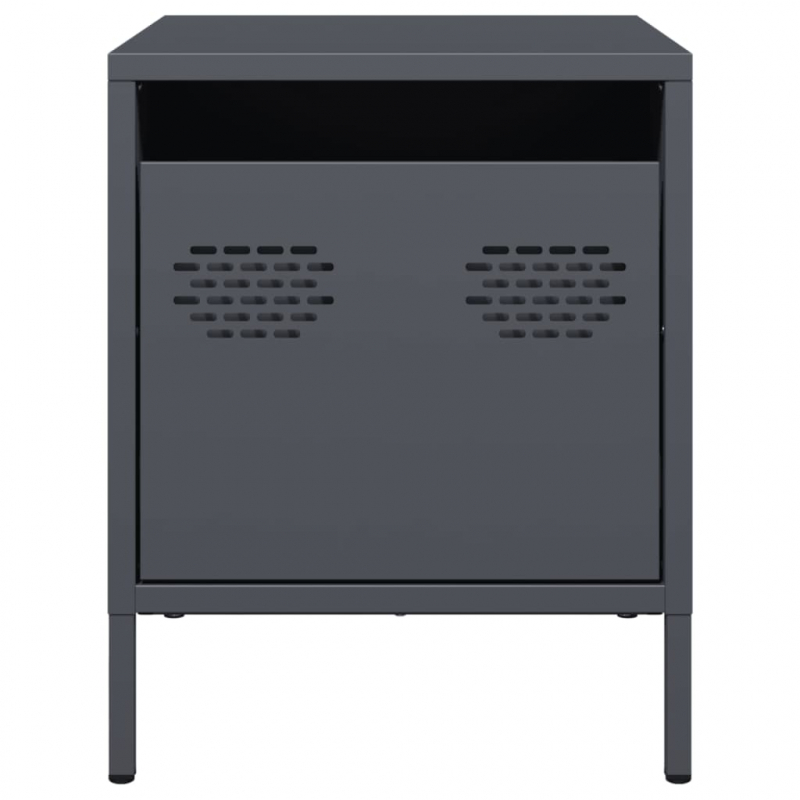 Nachttisch Anthrazit 35x39x43,5 cm Stahl