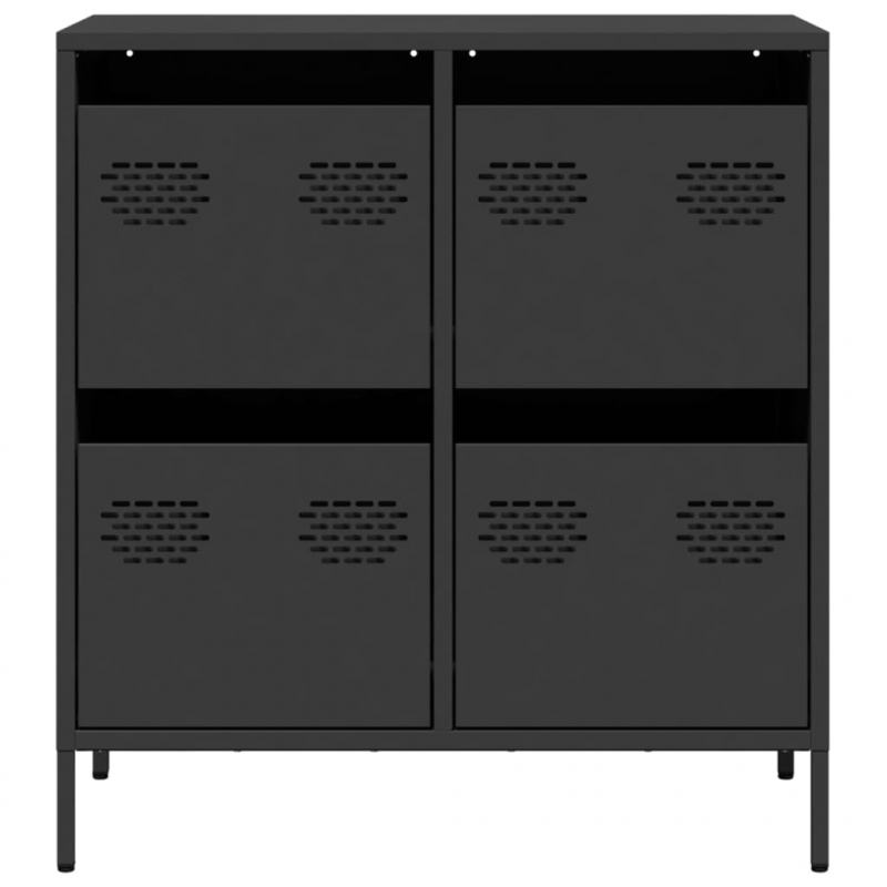 Sideboard Schwarz 68x39x73,5 cm Kaltgewalzter Stahl