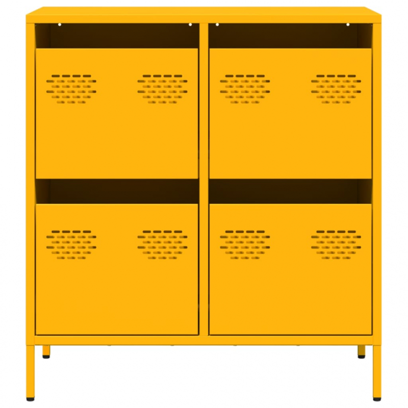 Sideboard Senfgelb 68x39x73,5 cm Kaltgewalzter Stahl