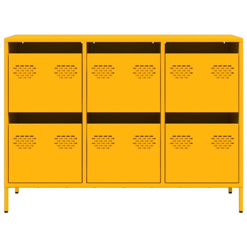 Sideboard Senfgelb 101,5x39x73,5 cm Kaltgewalzter Stahl