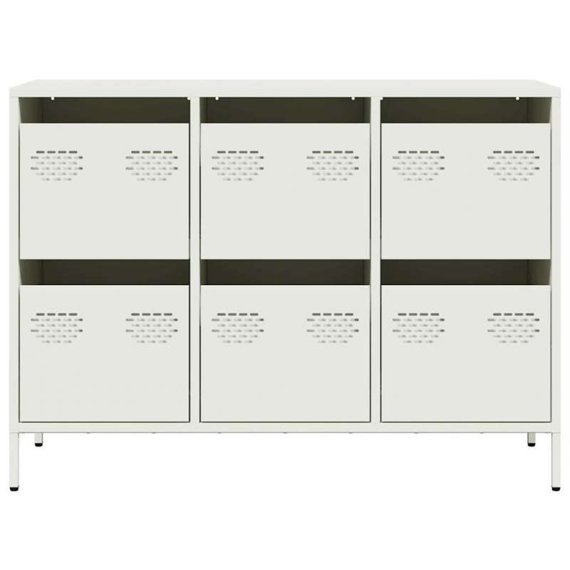 Sideboard Weiß 101,5x39x73,5 cm Kaltgewalzter Stahl
