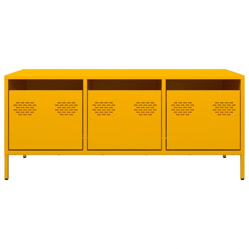 Couchtisch Senfgelb 101,5x50x43,5 cm Kaltgewalzter Stahl